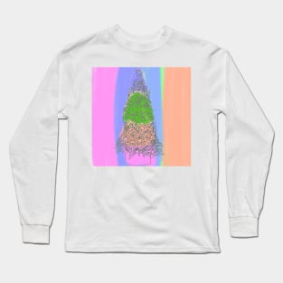 Colorful watercolor Christmas tree art Long Sleeve T-Shirt